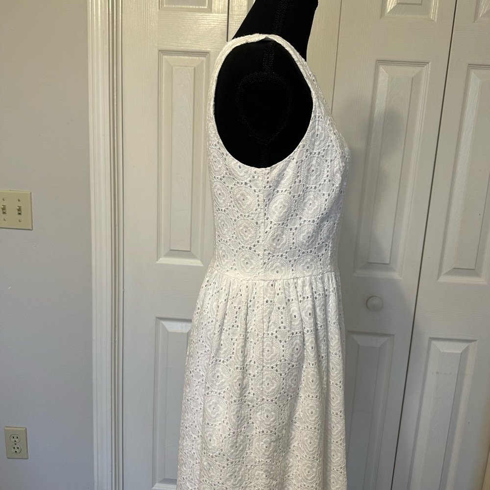 Kensie white Eyelet Midi Dress - Picture 5 of 7